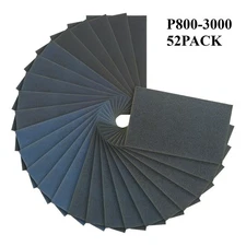 52PCS 9 x 5.5" Wet Dry Sandpaper Set Silicon Carbide Sander Sheets 80-3000 Grit