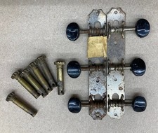 Vintage Kluson mid 1940's 3 on a plank open back guitar tuners black buttons