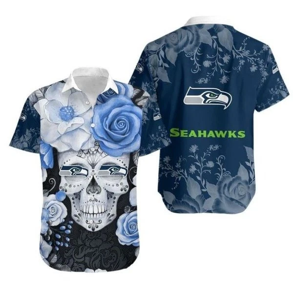 Seattle Seahaawkks Hawaiian Shirt Skull Gift For Fan