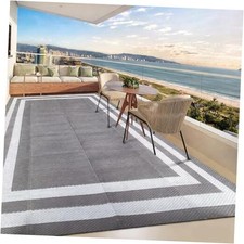 9'x 12' Outdoor Rug,Waterproof Reversible Patio Rugs,9x12 ft Plastic Straw 