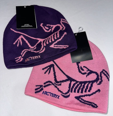 Arc'teryx Beanie Pink & Purple Wool Ski Hat Bird Head Toque Unisex