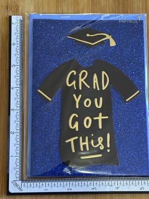 Papyrus Greeting Card Graduate Graduation Cap Gown Blue You Got This Tassel Blue