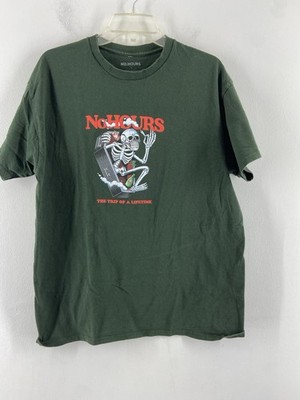No Hours Mens Green Trip Of A Lifetime Skull T-Shirt Size L