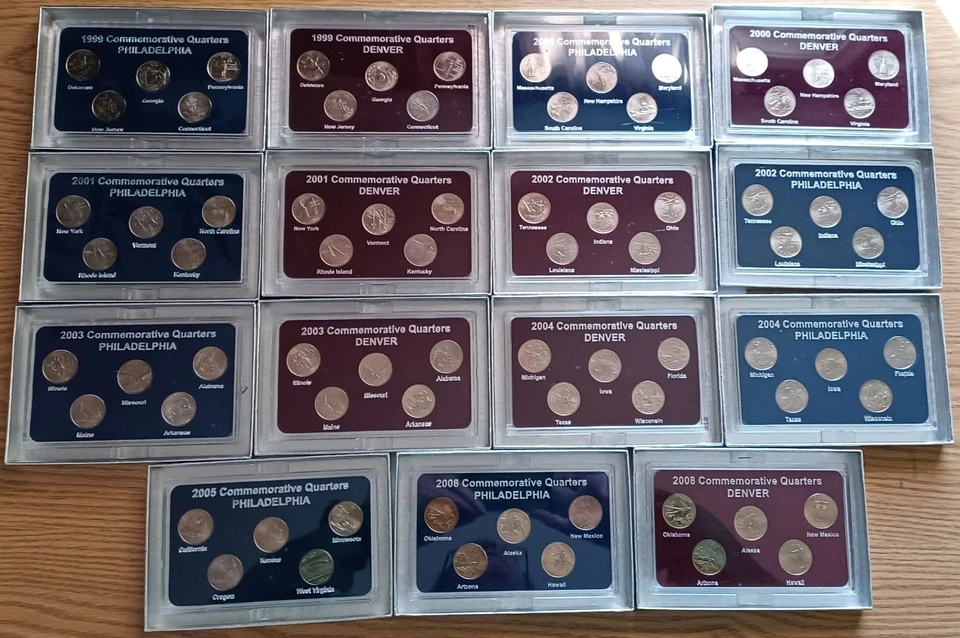1999-2005/08 50 States Commemorative Quarters, Denver/Philly Mints, 15 Sets 25C - Image 2 of 4