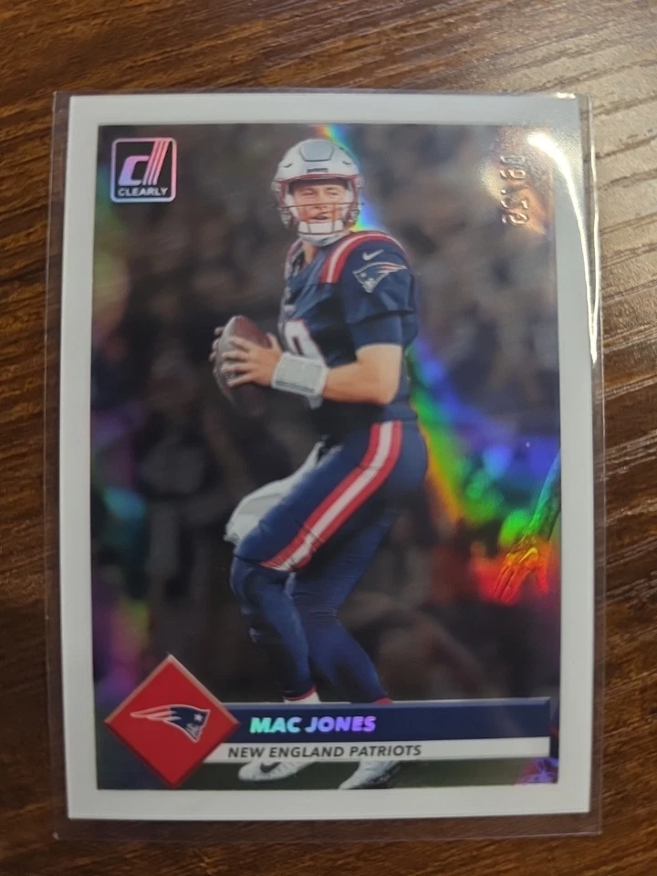 2023 Panini Mac Jones Clearly Donruss Retro 1993 holo Green /25 #8 Patriots - Image 2 of 4