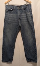 Calvin Klein Jeans Vintage Men's Relaxed Straight Blue Denim Zip Button Sz 34