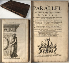 1707 Evelyn PARALLEL OF ANCIENT ARCHITECTURE W/Modern Design History ILLUSTRATED