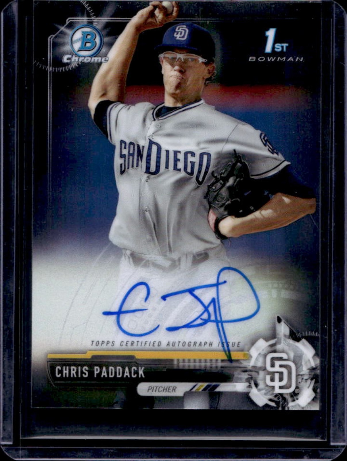 2017 Bowman Chrome Chris Paddack Auto 1st Prospect #CPA-CP Padres