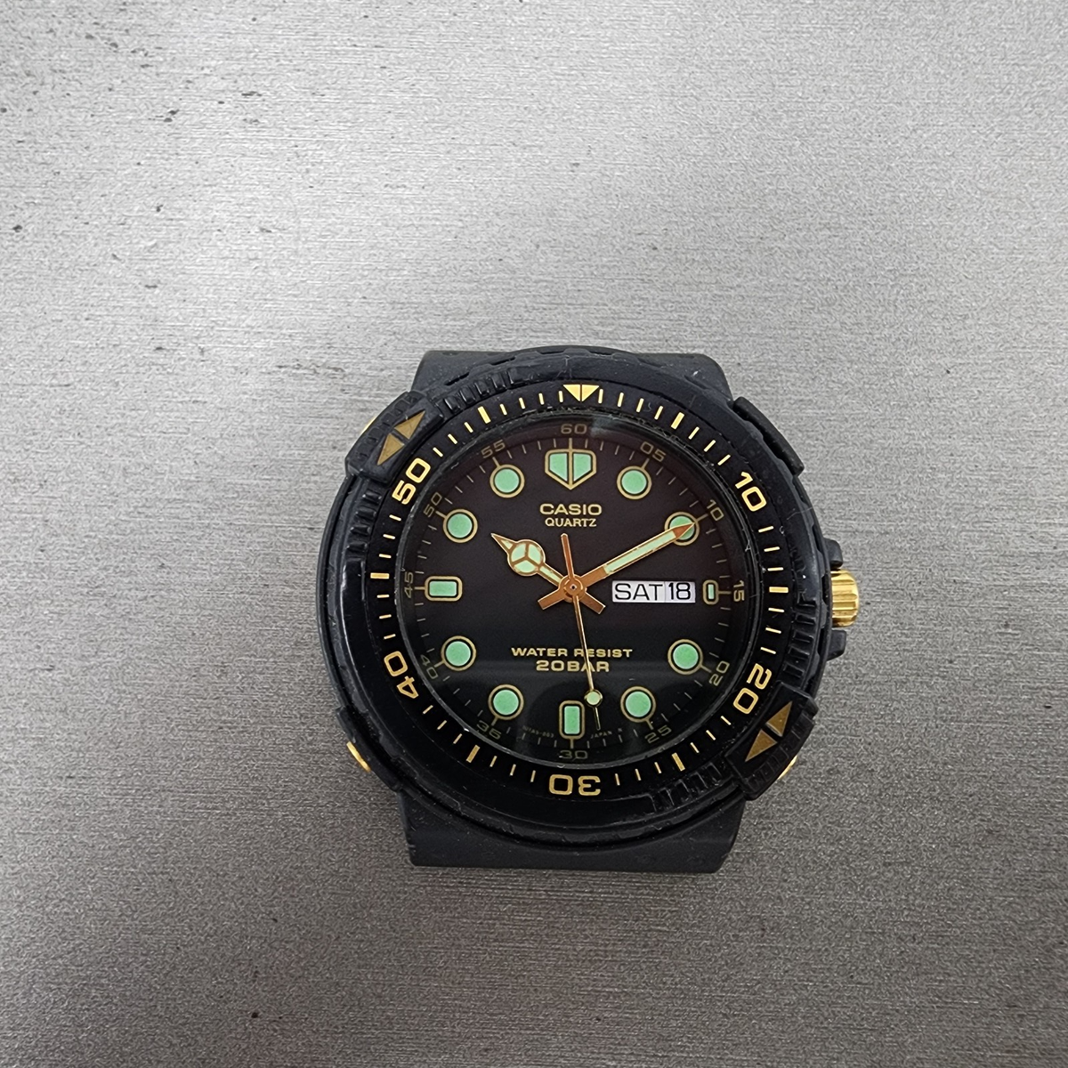 Casio Dive Watch Men 43mm Black Dial Black Tone Daydate MRD-201W