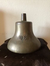 WW11 United States Navy Brass Nickel Plated Retired Nautical Ships 10” Boat Bell