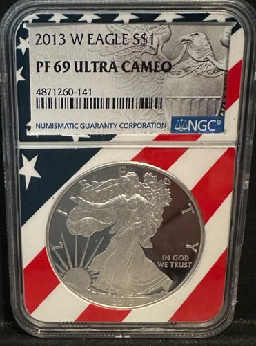 2013-W Silver American Eagle PF69 ULTRA CAMEO Flag Core