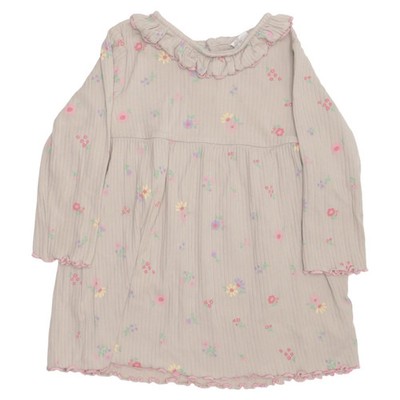 H&M, Kleid, Größe: 86, Beige/Mehrfarbig, Baumwolle/Elasthan, Blumen #Vhg