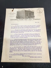 VTG 1914 Billhead Masthead of National Cloak and Suit Company