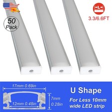 50 Pack 1M 2M Led Aluminium Channel Profile Silver Classic U Type For Led Strip