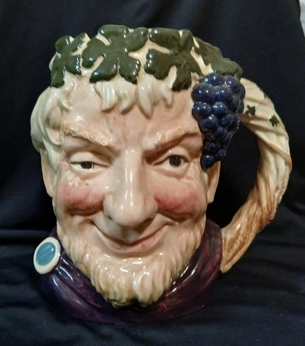 VINTAGE LARGE ROYAL DOULTON BACCHUS TOBY CHARACTER JUG/MUG D 6499 1958 ENGLAND