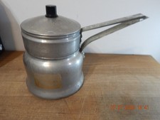 Vintage Comet Aluminum Double Boiler Pot Set with Lid Made in USA Saucepan