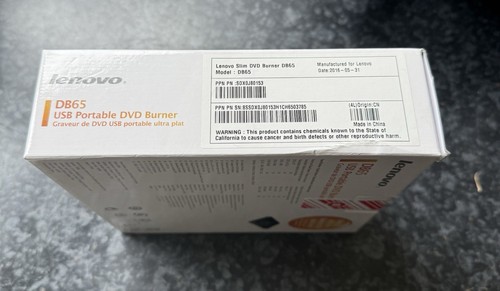 Lenovo DB65 USB Portable DVD Burner,. New & Sealed. ONLY £29.99 - Afbeelding 3 van 4