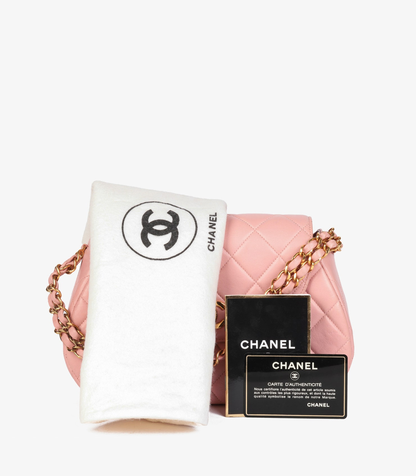 Chanel Pink Quilted Lambskin Leather Small Top Handle Classic Single Flap Bag image 3