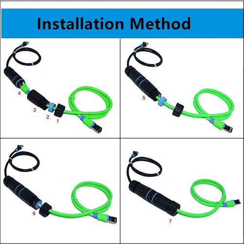 New IP68 Waterproof RJ45 Cat6 Gigabit Shielded Female To Female LAN Connector - Zdjęcie 9 z 10