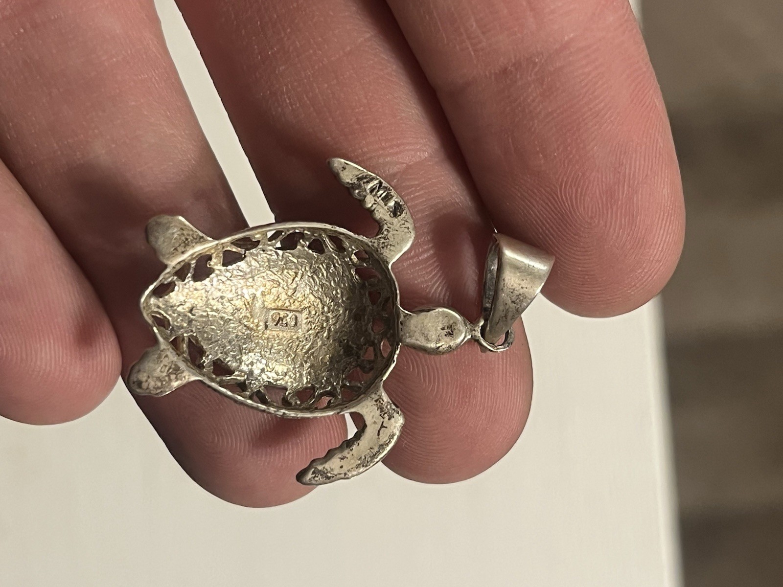 Solid 925 Sterling Silver Mosaic Turtle Multi Col… - image 4