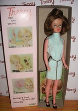 Tressy Doll Palitoy Dressed 1960 1st Edition Brunette Growing Hair Repro Key/Box