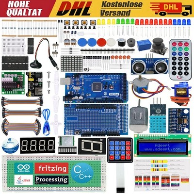 Komplettes Starter-Kit für MINT-Elektronikprojekte mit Mega2560, LCD1602, Servo