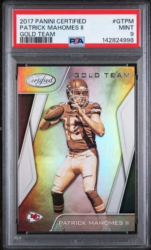 2017 Panini Certified Patrick Mahomes Rookie Gold Team #GT-PM PSA 9