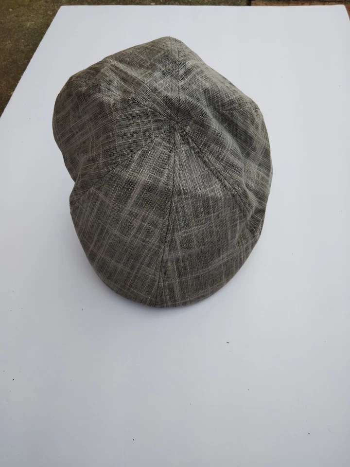 NUEVO Biltmore 1917 Mezcla de Lino Sombrero Gorra Plana Cabbie Newsboy Cuadros Gris Talla L/XL Foto 2 de 4