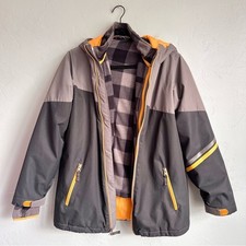 Lands' End Kids Water Resistant Insulated 3 in 1 Jacket Gray Orange Size Large