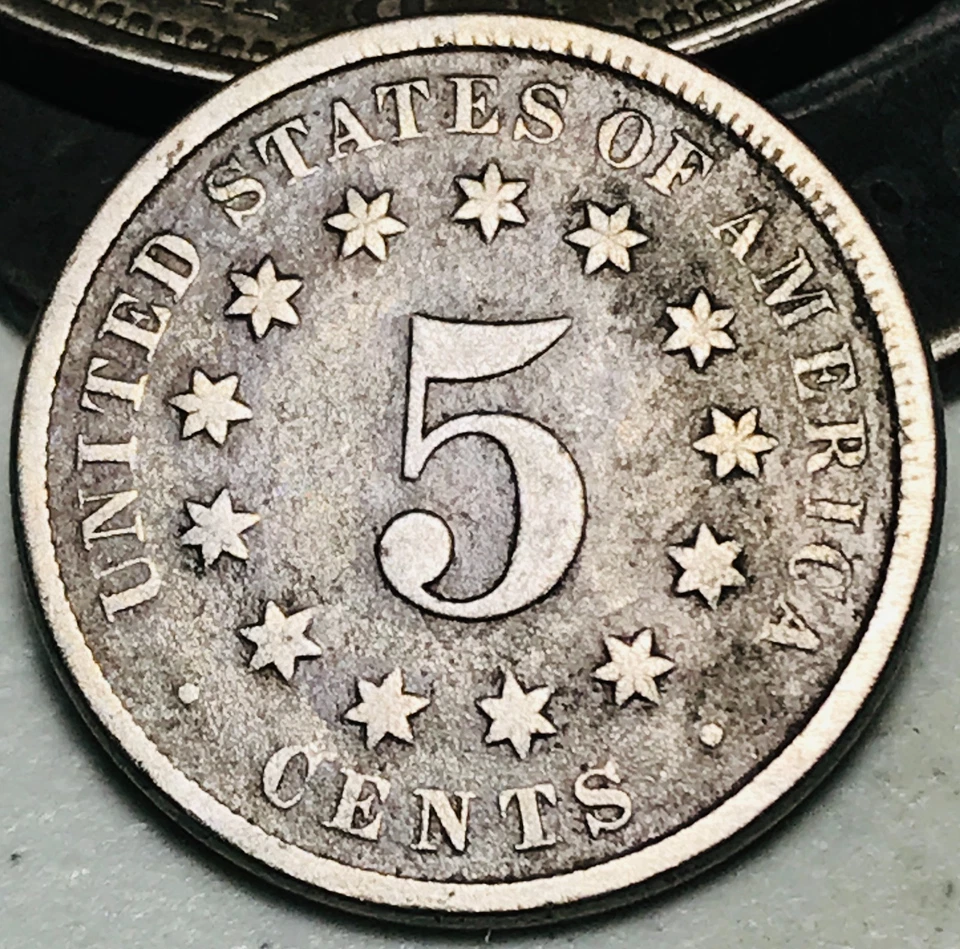 1876 Shield Nickel 5 Cents 5C Ungraded Circulated Centennial US Coin CC28319 - Image 2 of 4