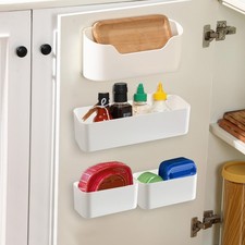 4 Pack Adhesive Cabinet Door Organizer, Lid Organizer Wall Mounted Pantry Doo...