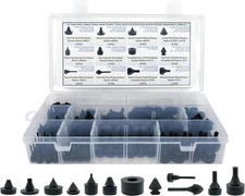 160 PCS Black Automotive Rubber Bumper Assortment, Stop 