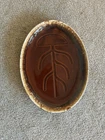 Vintage MCCOY  USA Mount Clemons Tree Of Life Meat Platter Brown Drip Glaze 13"