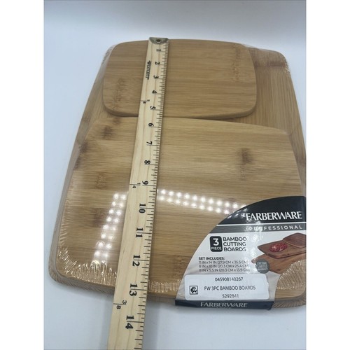 Farberware Professional 3-Pc Bamboo Cutting Board Set for Kitchen Prep - Picture 4 of 7