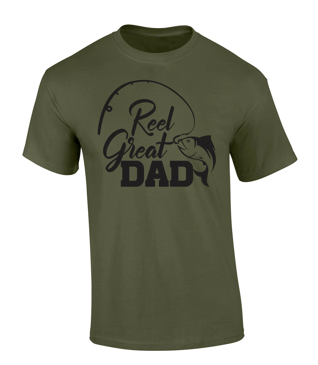 Trenz Shirt Company Men’s Dad Fishing Shirt – Comfortable Tee with Reel Design,