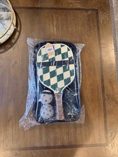 Parrot Forrest Finnese 16mm Pickleball Paddle Set With 4 Balls Green And White