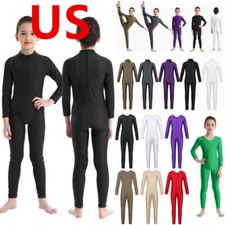 Kids Girls Dancewear Ballet Dance Leotard Dance Long Sleeves Jumpsuit Unitard
