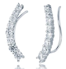 .925 Sterling Silver Cz 8-Stone Cubic Zirconia Fashion Earrings Studs SSE1069