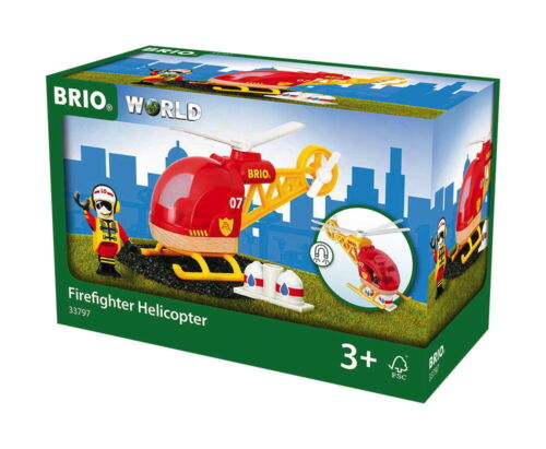 Brio World Eisenbahn Hubschrauber Feuerwehr Hubschrauber 3 Teile 33797 - Bild 1 von 5