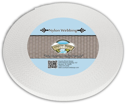 Country Brook Design® 3/8 Inch White Heavy Duty Nylon Webbing, 10 Yards - Picture 1 of 3