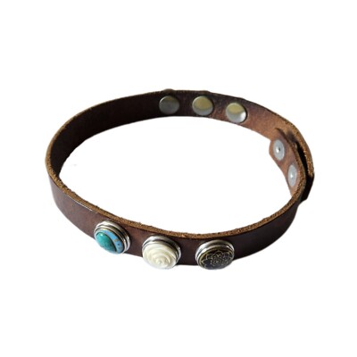 Noosa - Braunes Wickelarmband - 6 Chunks inklusive! - Neuwertig