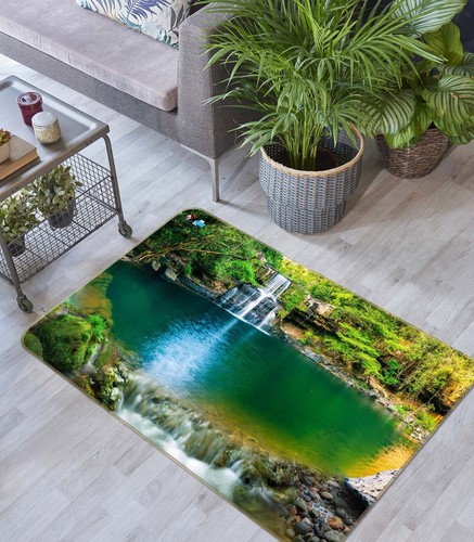 3D Waterfall Lake 074 Non Slip Rug Mat Room Mat Elegant Photo Carpet Coco - Picture 2 of 4