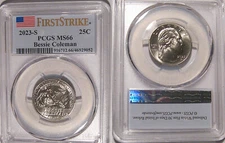 2023 S Bessie Coleman 25c PCGS MS66 American Women Quarter FIRST STRIKE