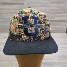Vintage Universal Studios Paisley Snapback Hat Cap Nutmeg Mills Made in USA