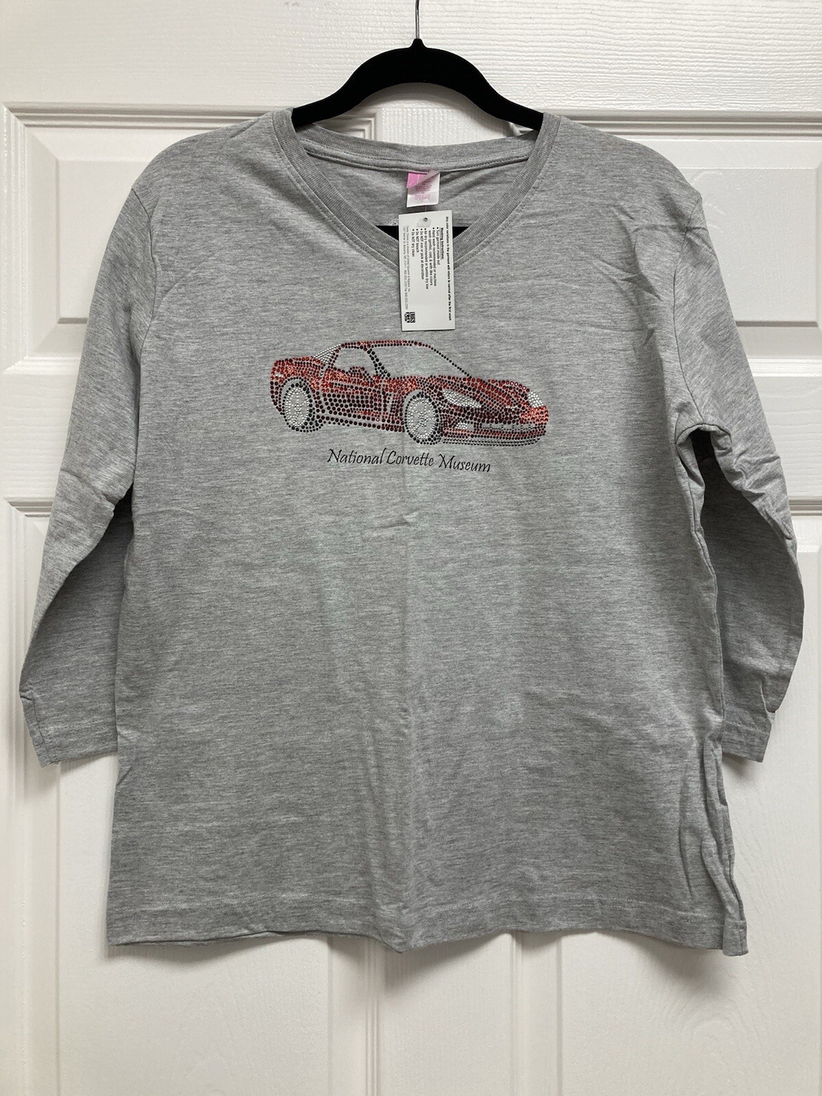 Ladies’ 3/4 Sleeve V-Neck Jersey Embellished With C5 Corvette Design