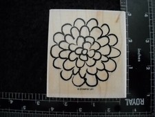 Mumm Flower Rubber Stamp 2.5 x 2.75 inches Wood Mounting 195