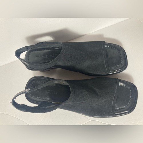 Donald J Pliner S4 CYNDIE Size 8M black sling back wedge sandals square toe - Picture 4 of 8