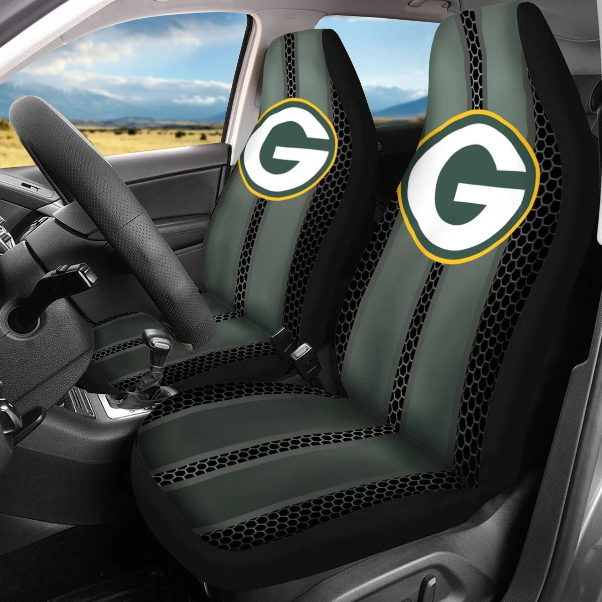 Car Seat Cover Personalized Nonslip Seat Protector for Green Bay Football