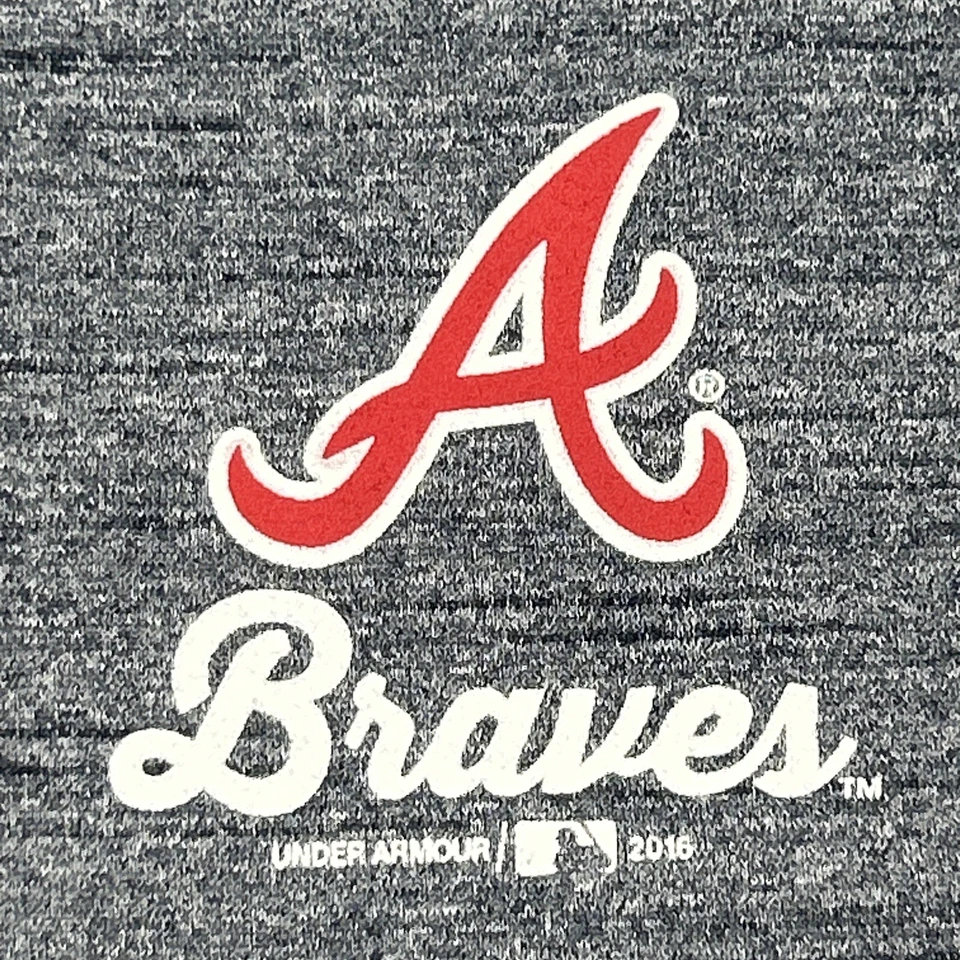 Atlanta Braves Under Armour Shirt Women's XL Blue Fitted 1/2 Zip Pullover - Image 2 of 4