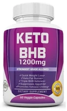 KETO BHB 1200mg PURE Ketone FAT BURNER RAPID Weight Loss Diet Pills Ketosis